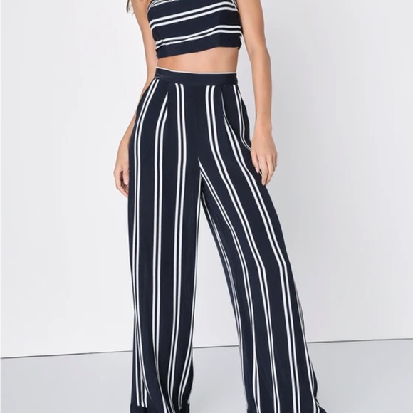 Coastal Living black and White Striped Two-Piece Jumpsuit - Picture 6 of 6